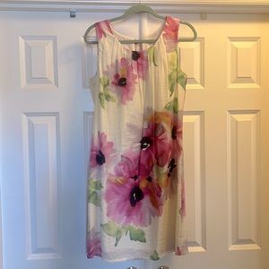 LOFT Floral Sleeveless Dress - Pink and Green